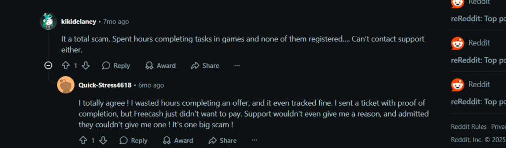 freescam legit or not reddit complaint about it