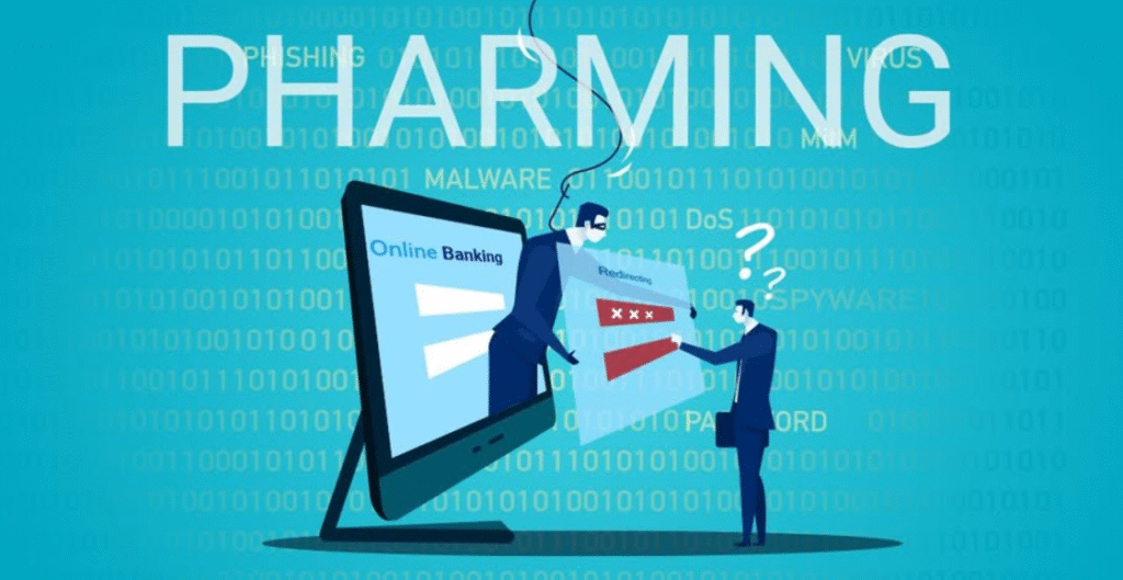 farming redirects users from legitimate sites to fraudulent ones